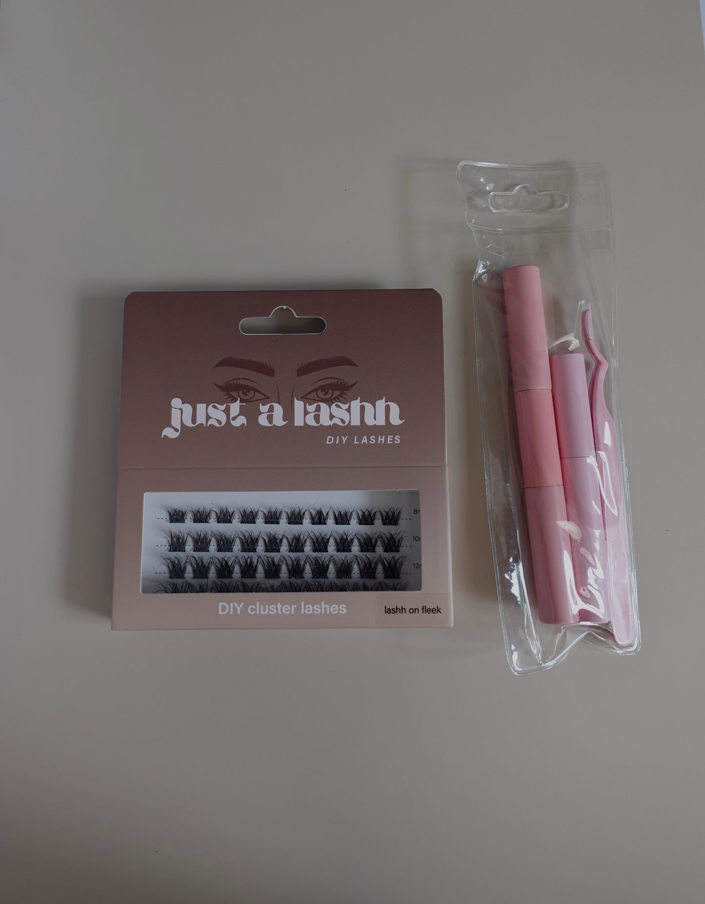 Just A Lashh DIY cluster kits - Lash on Fleek - glue not included