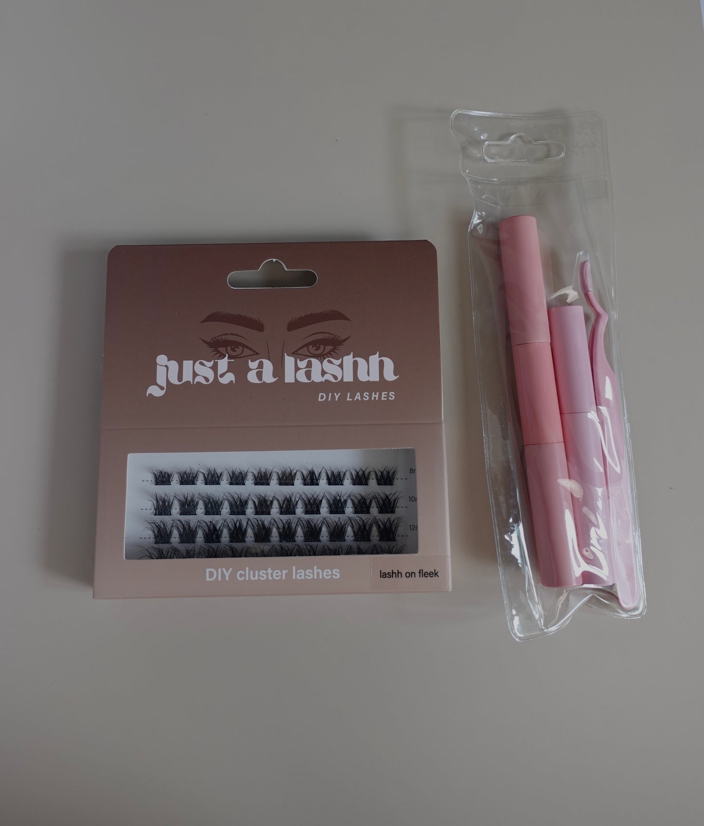 Just A Lashh DIY cluster kits - Lash on Fleek - glue not included